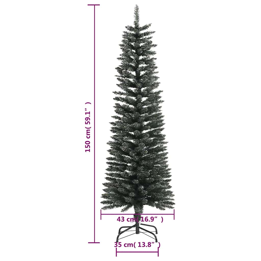 8720287110262_g_en_hd_7 vidaXL Artificial Slim Christmas Tree with Stand Green 150 cm PVC - Image 8