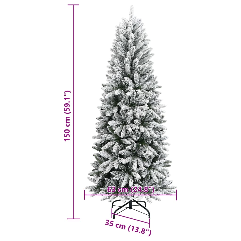 8720287110316_g_en_hd_7 vidaXL Artificial Christmas Tree with Flocked Snow 150 cm PVC&PE - Image 8