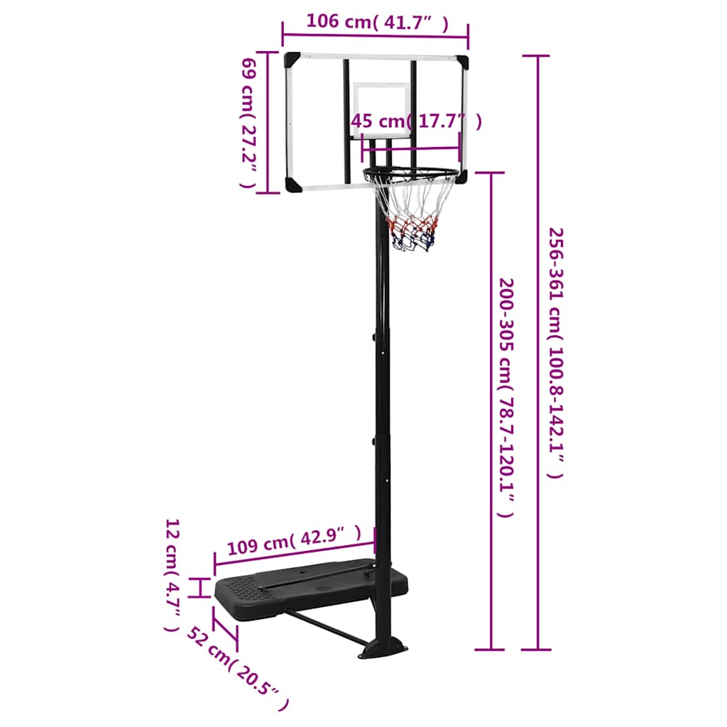 8720287110422_g_en_hd_9 vidaXL Basketball Stand Transparent 256-361 cm Polycarbonate - Image 10