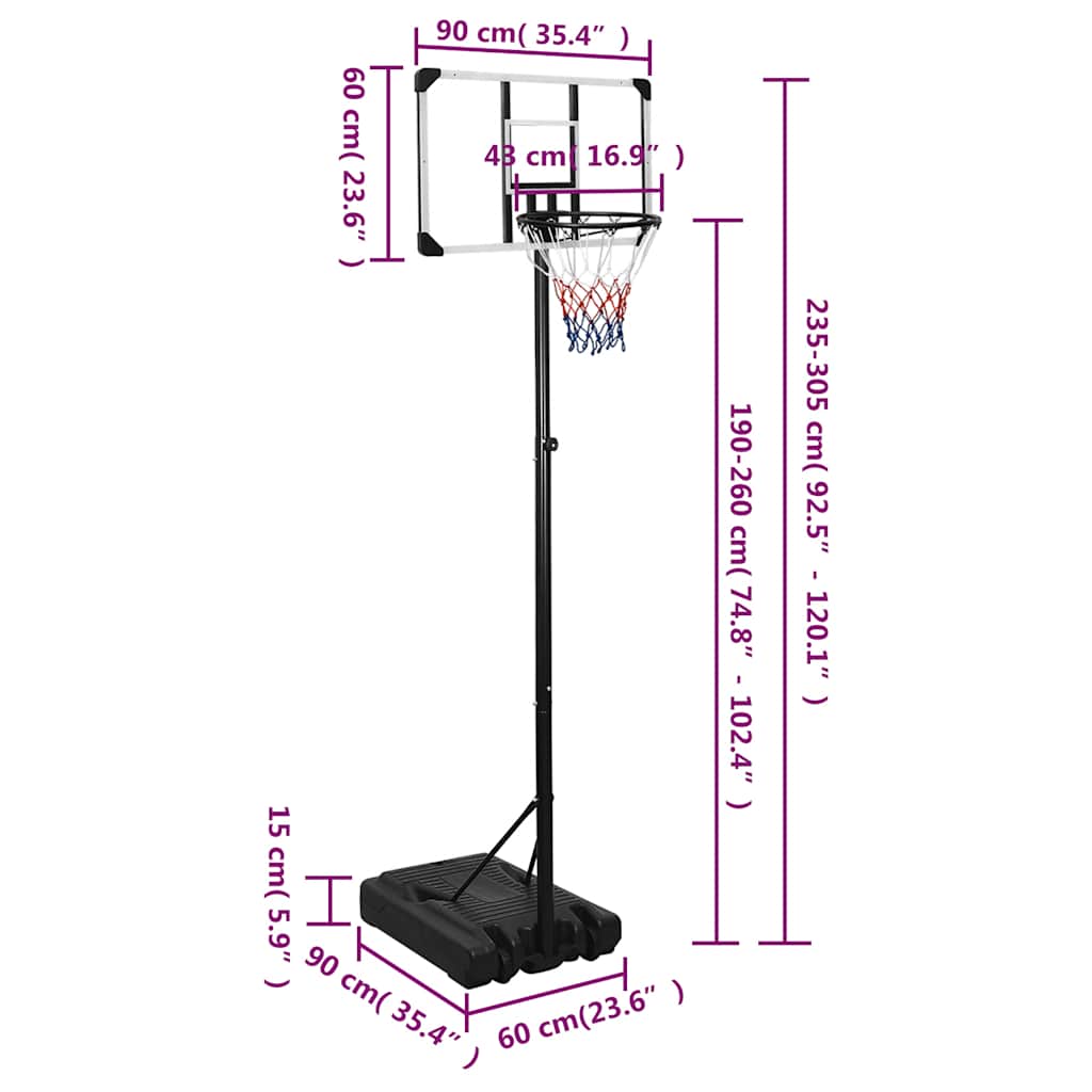 8720287110460_g_en_hd_9 vidaXL Basketball Stand Transparent 235-305 cm Polycarbonate - Image 10