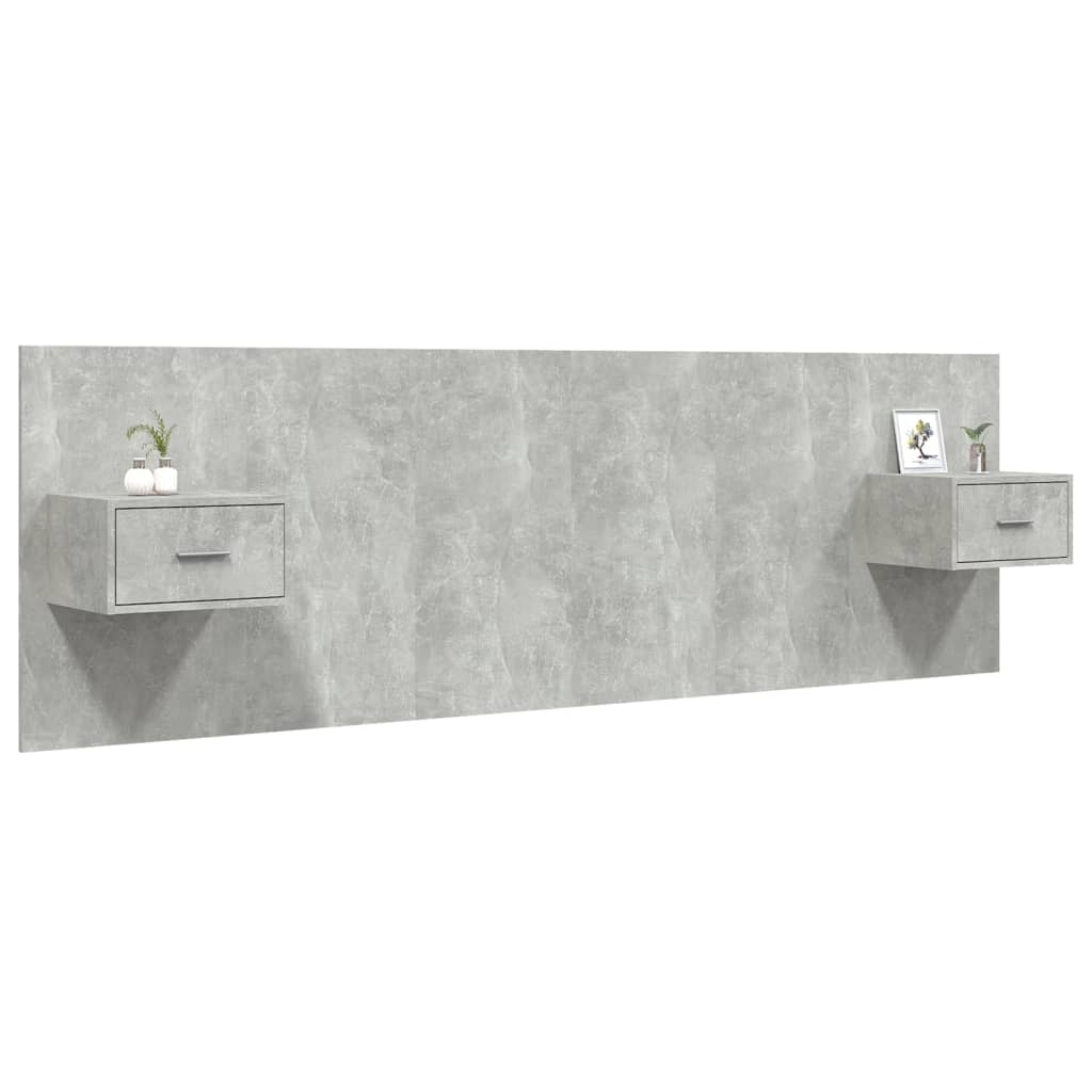 8720287121633_g_en_hd_1 vidaXL Bed Headboard with Cabinets Concrete Grey 160 cm Engineered Wood - Image 3