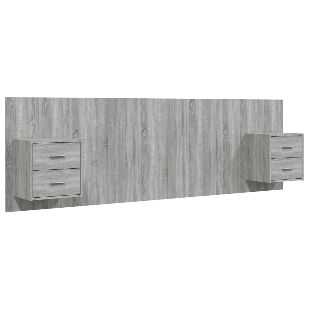 8720287121749_a_en_hd_1 vidaXL Bed Headboard with Cabinets Grey Sonoma Engineered Wood - Image 2