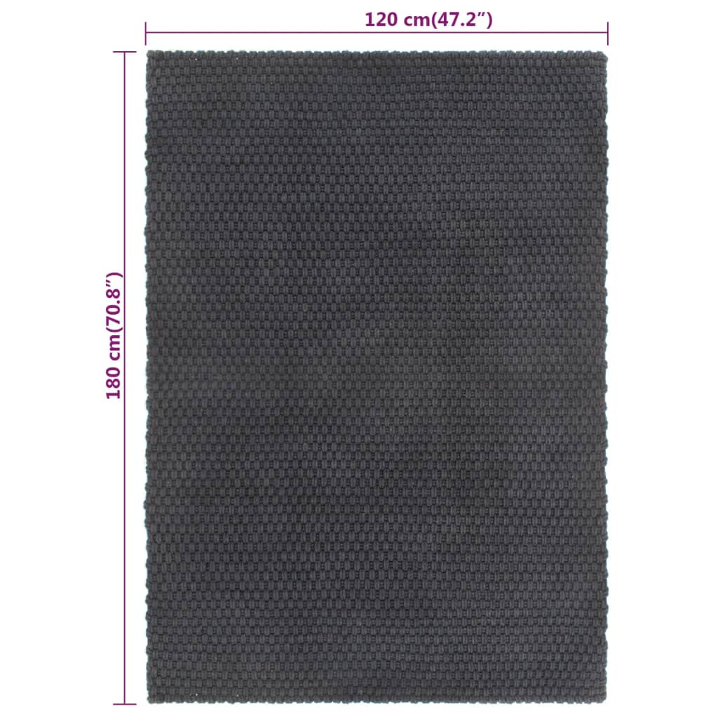 8720287124641_g_en_hd_5 vidaXL Rug Rectangular Anthracite 120x180 cm Cotton - Image 6