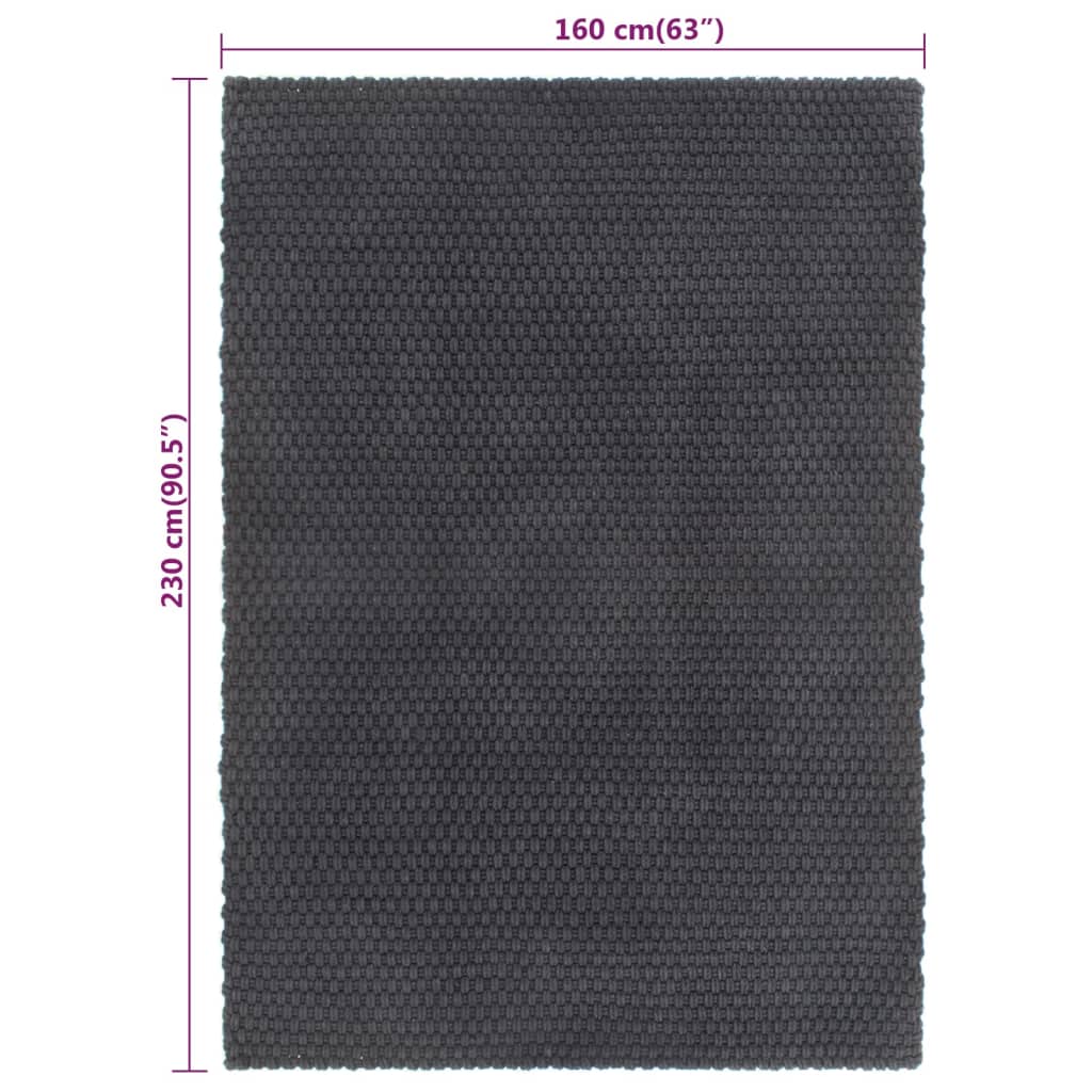 8720287124658_g_en_hd_5 vidaXL Rug Rectangular Anthracite 160x230 cm Cotton - Image 6