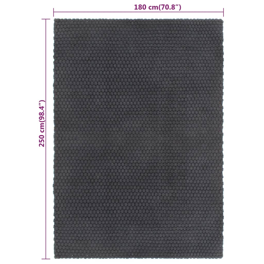 8720287124665_g_en_hd_5 vidaXL Rug Rectangular Anthracite 180x250 cm Cotton - Image 6