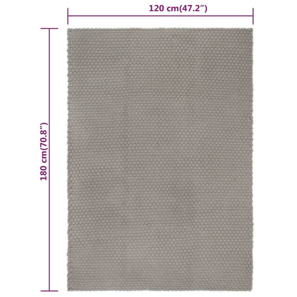 8720287124696_g_en_hd_5 vidaXL Rug Rectangular Grey 120x180 cm Cotton - Image 6