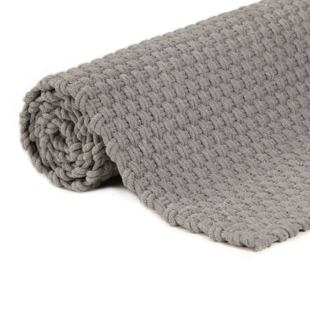 8720287124702_g_en_hd_3 vidaXL Rug Rectangular Grey 160x230 cm Cotton - Image 4