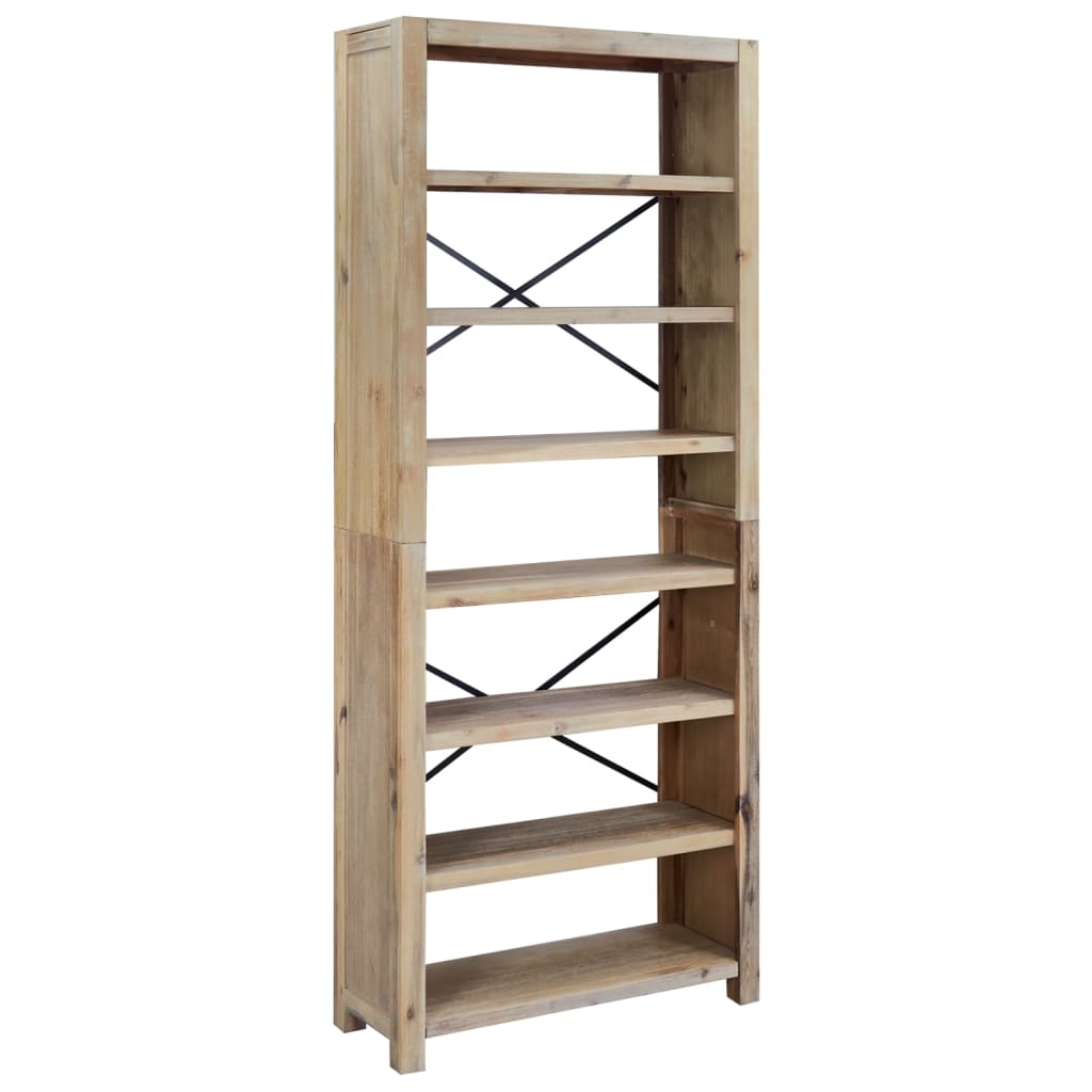 8720287125259_a_en_hd_1 vidaXL 7-Tier Bookcase 80x30x200 cm Solid Wood Acacia - Image 2