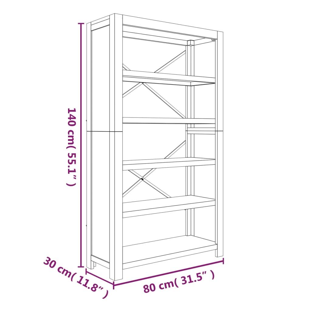 8720287125273_g_en_hd_6 vidaXL 5-Tier Bookcase 80x30x140 cm Solid Wood Acacia - Image 9