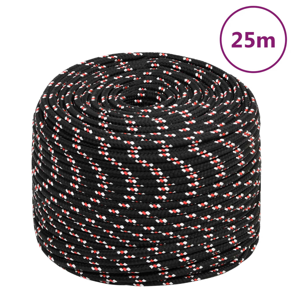 8720287126164_a_en_hd_1 vidaXL Boat Rope Black 6 mm 25 m Polypropylene - Image 1