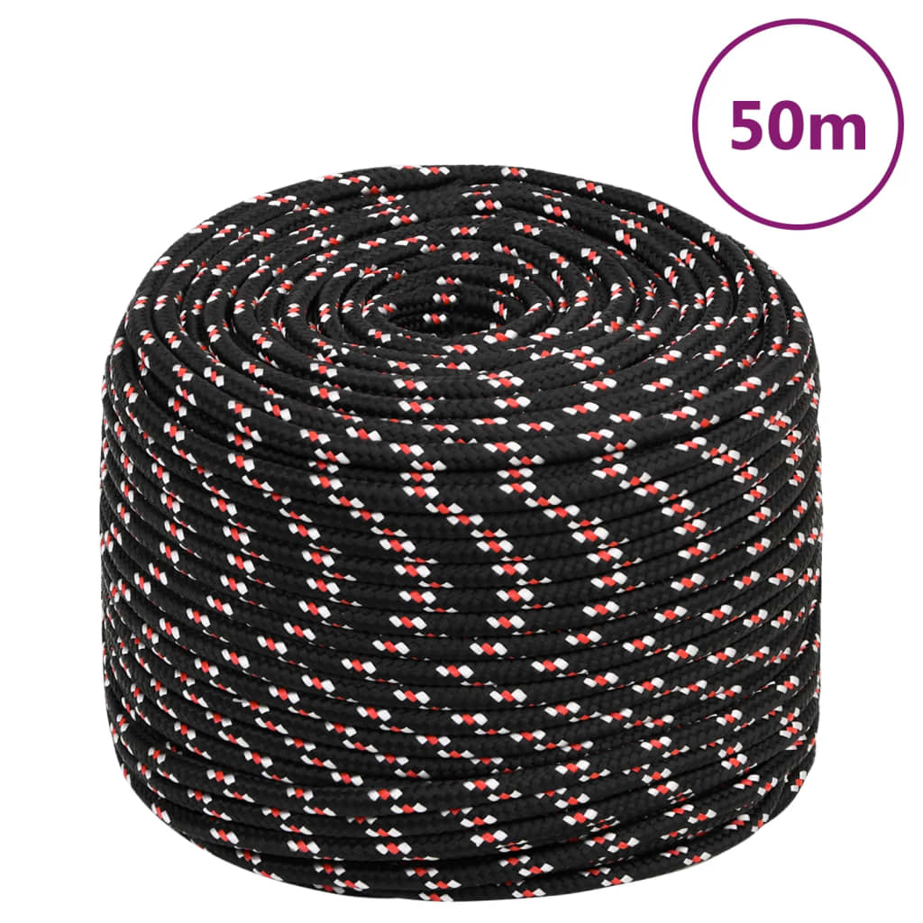 8720287126225_a_en_hd_1 vidaXL Boat Rope Black 8 mm 50 m Polypropylene - Image 1