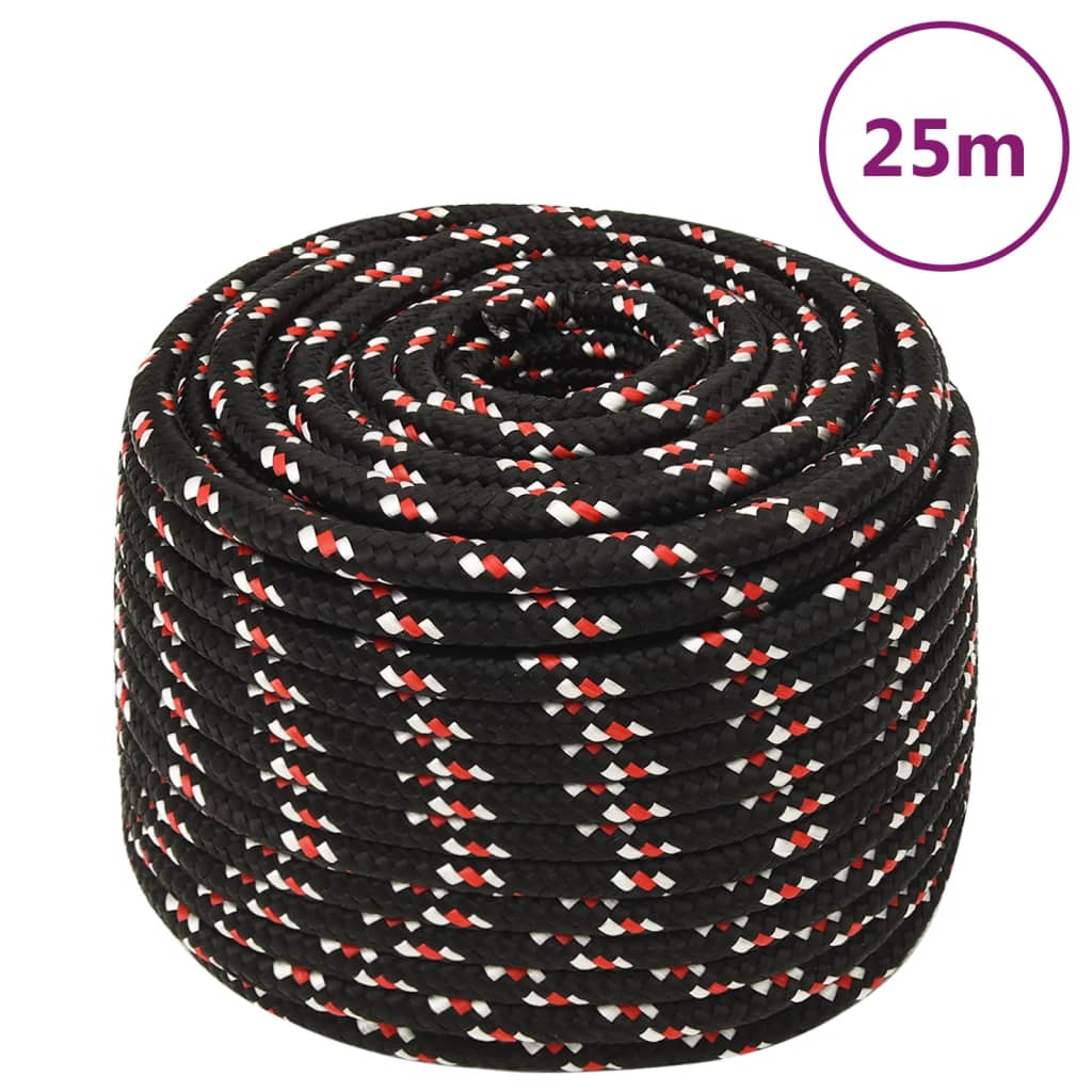8720287126317_a_en_hd_1 vidaXL Boat Rope Black 12 mm 25 m Polypropylene - Image 1