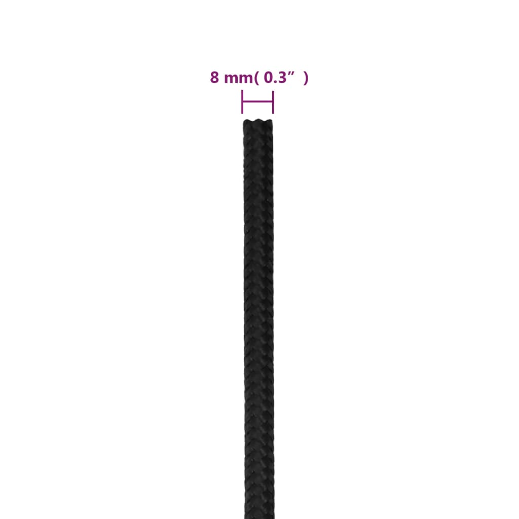 8720287127819_g_en_hd_5 vidaXL Boat Rope Full Black 8 mm 50 m Polypropylene - Image 6