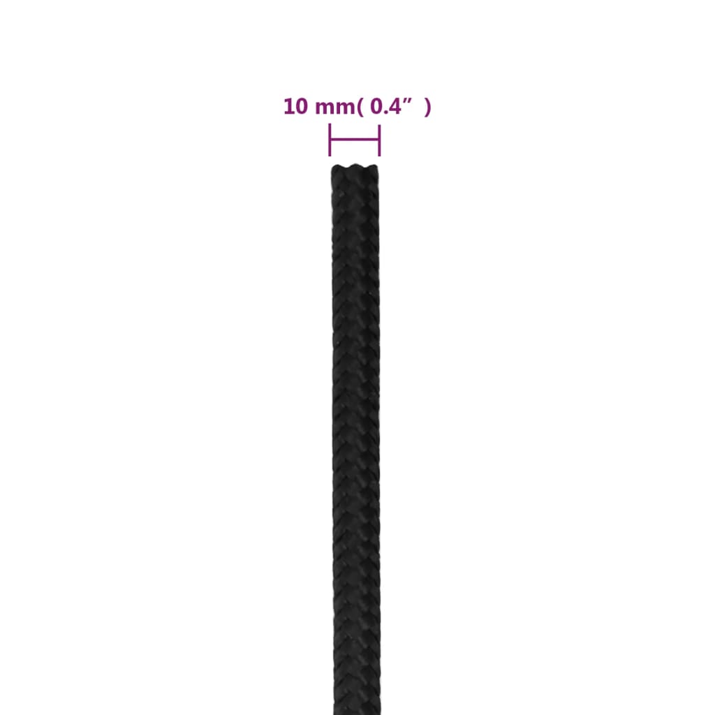 8720287127857_g_en_hd_5 vidaXL Boat Rope Full Black 10 mm 25 m Polypropylene - Image 6