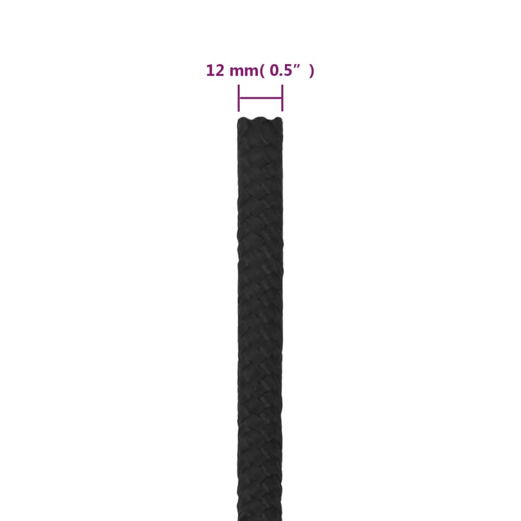8720287127918_g_en_hd_5 vidaXL Boat Rope Full Black 12 mm 50 m Polypropylene - Image 6
