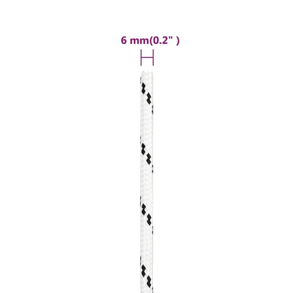 8720287130420_g_en_hd_4 vidaXL Braided Boat Rope White 6 mmx100 m Polyester - Image 5