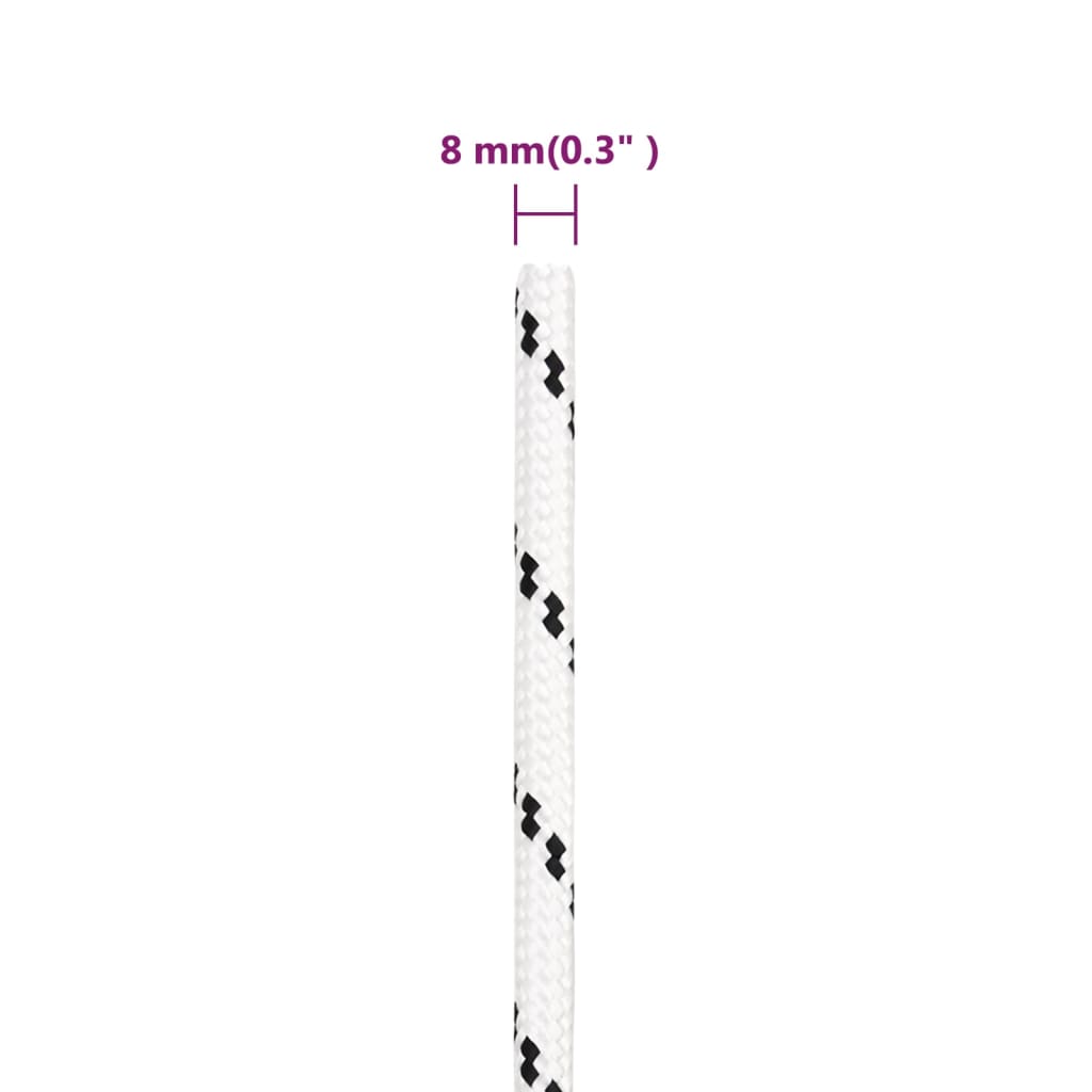 8720287130475_g_en_hd_4 vidaXL Braided Boat Rope White 8 mmx100 m Polyester - Image 5