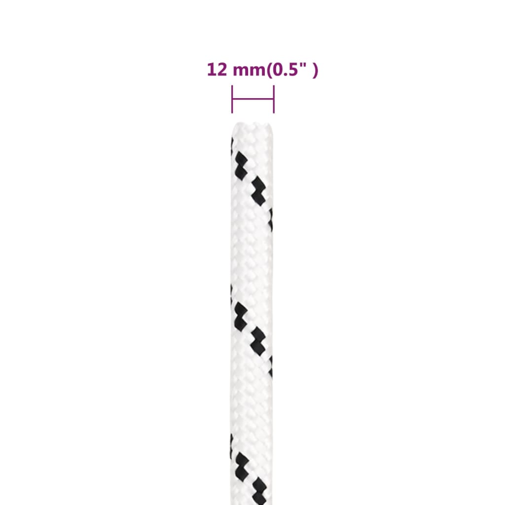 8720287130567_g_en_hd_4 vidaXL Braided Boat Rope White 12 mmx100 m Polyester - Image 5