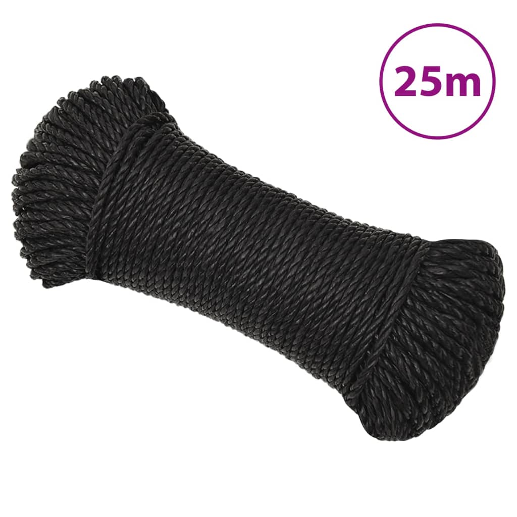 8720287132073_a_en_hd_1 vidaXL Work Rope Black 6 mm 25 m Polypropylene - Image 1