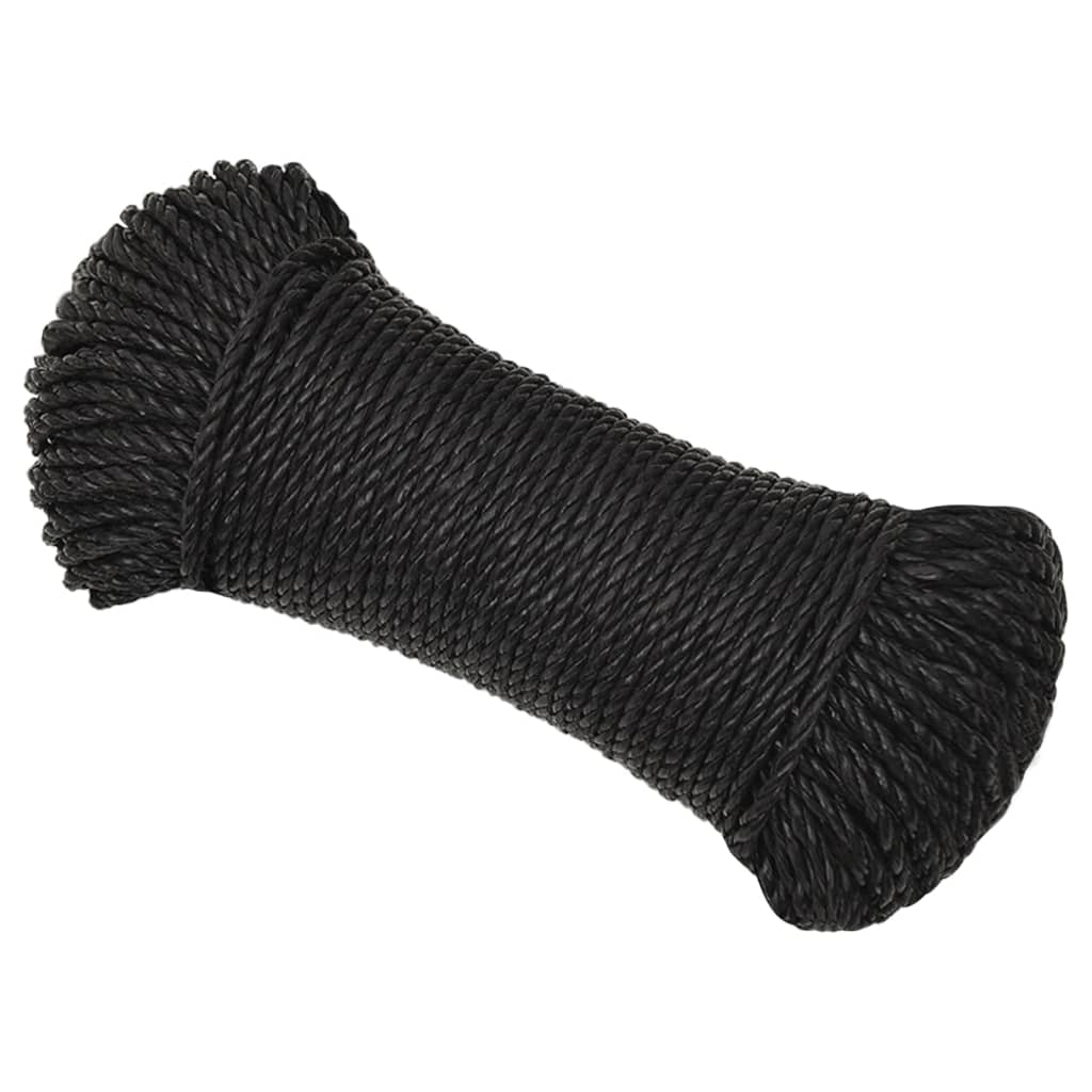 8720287132073_g_en_hd_1 vidaXL Work Rope Black 6 mm 25 m Polypropylene - Image 2