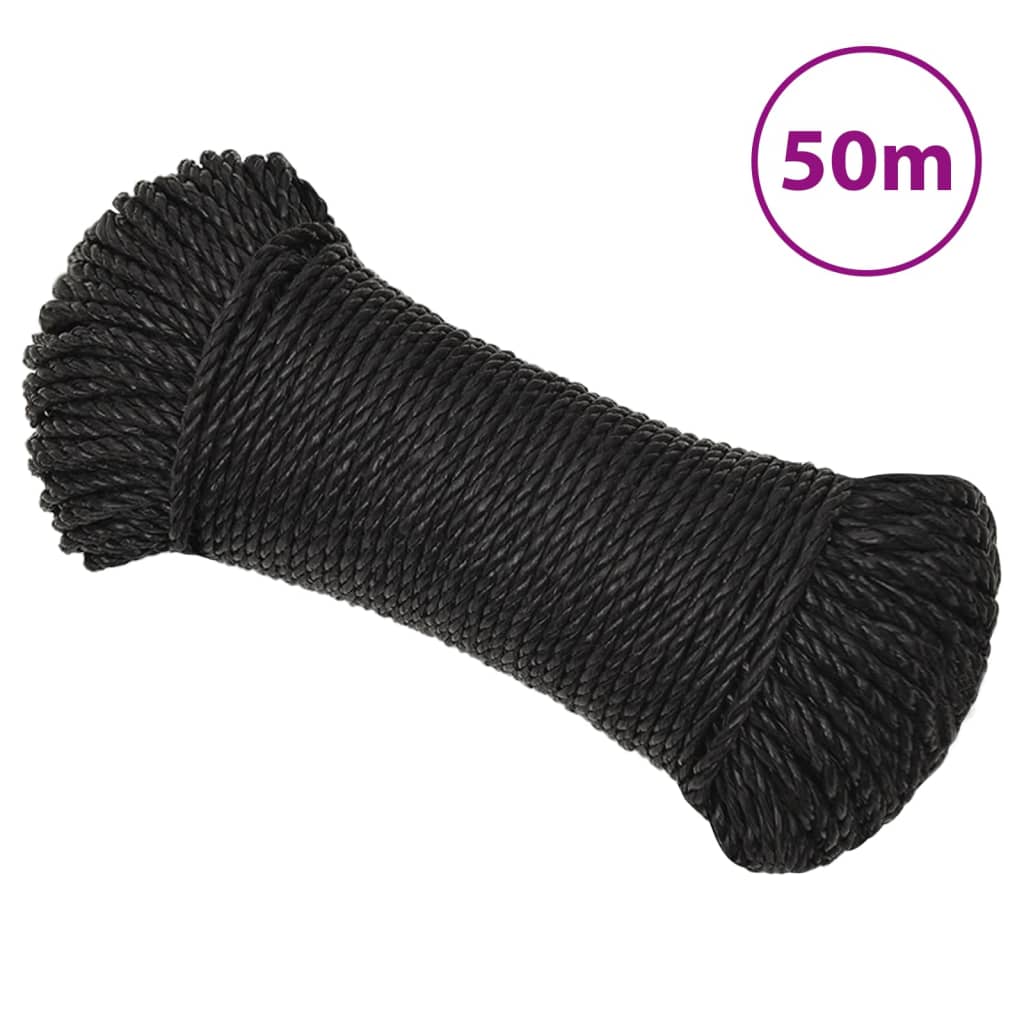 8720287132080_a_en_hd_1 vidaXL Work Rope Black 6 mm 50 m Polypropylene - Image 1