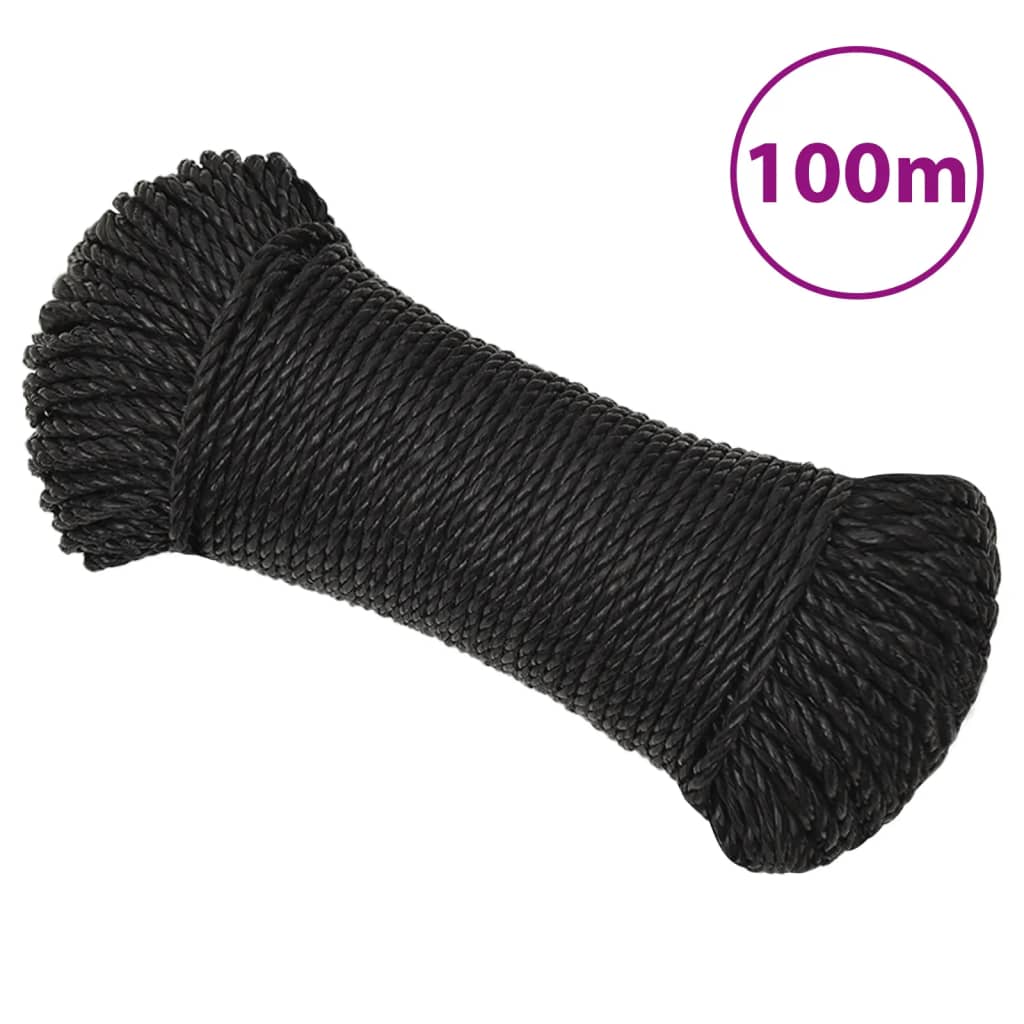 8720287132141_a_en_hd_1 vidaXL Work Rope Black 8 mm 100 m Polypropylene - Image 1