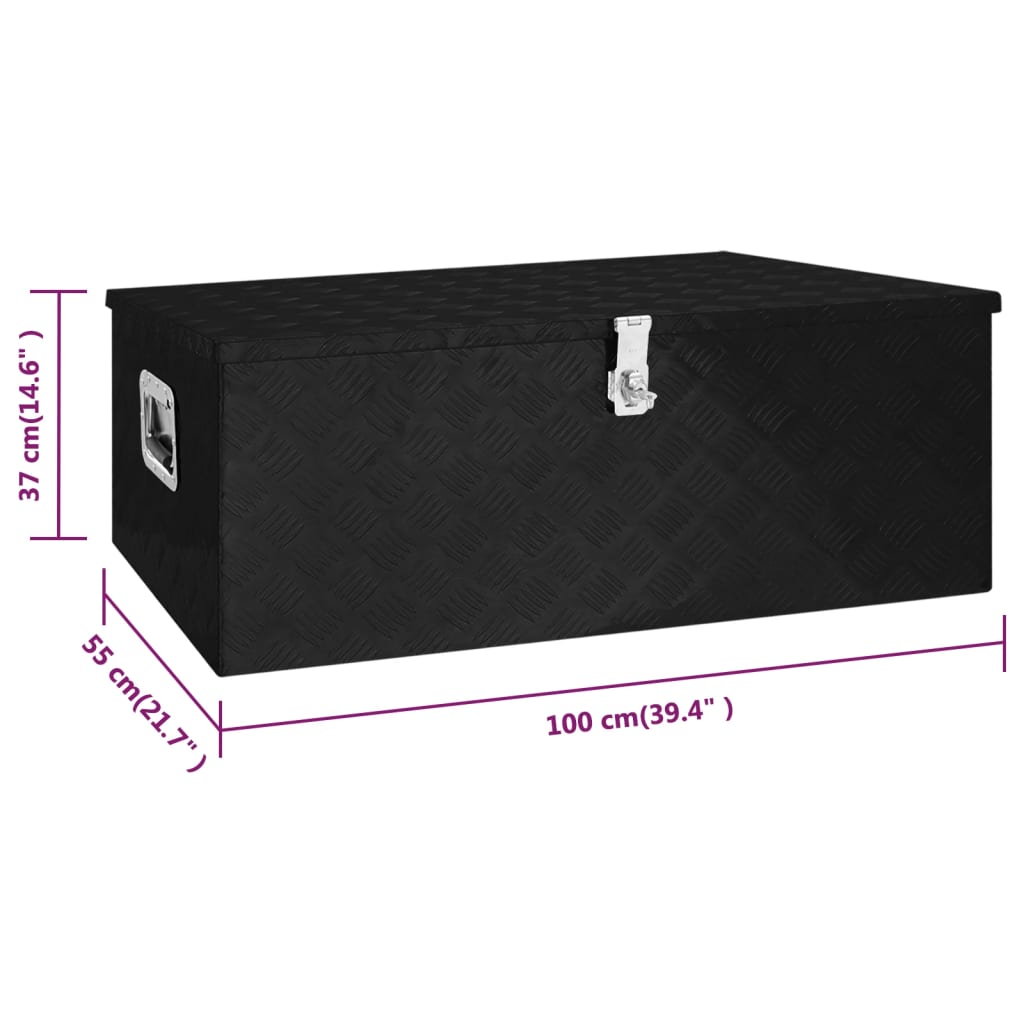 8720287132943_g_en_hd_7 vidaXL Storage Box Black 100x55x37 cm Aluminium - Image 8