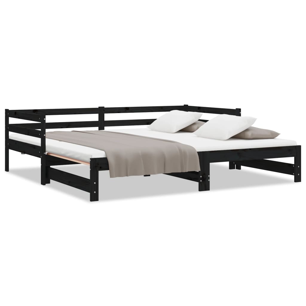 8720287133582_a_en_hd_1 vidaXL Pull-out Day Bed without Mattress Black 90x190 cm - Image 2