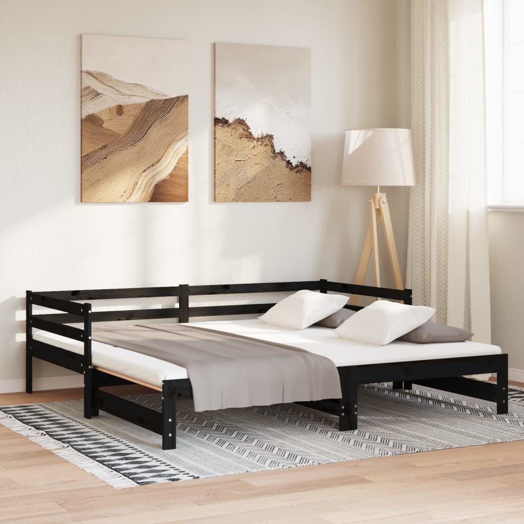 8720287133582_g_en_hd_2 vidaXL Pull-out Day Bed without Mattress Black 90x190 cm - Image 4