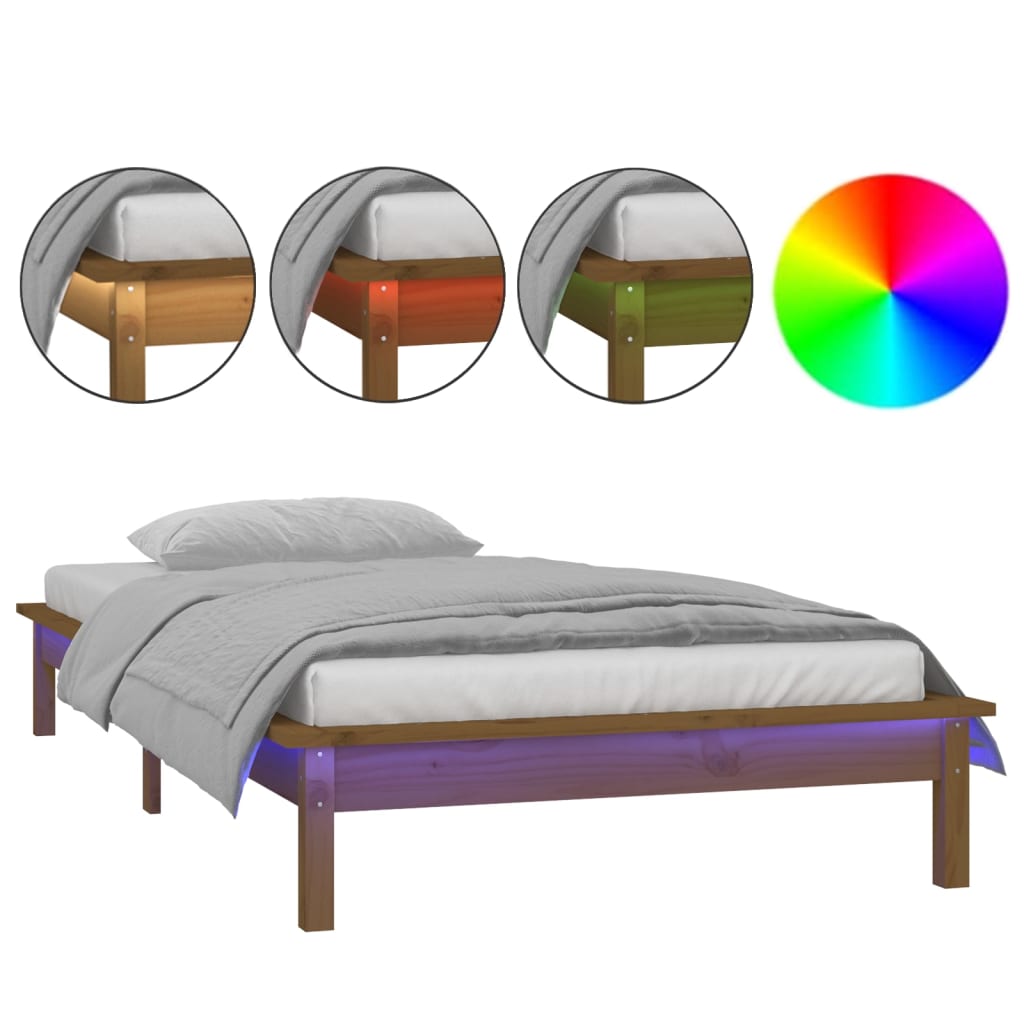 8720287135272_a_en_hd_1 vidaXL LED Bed Frame without Mattress Honey Brown 90x190 cm Solid Wood - Image 2