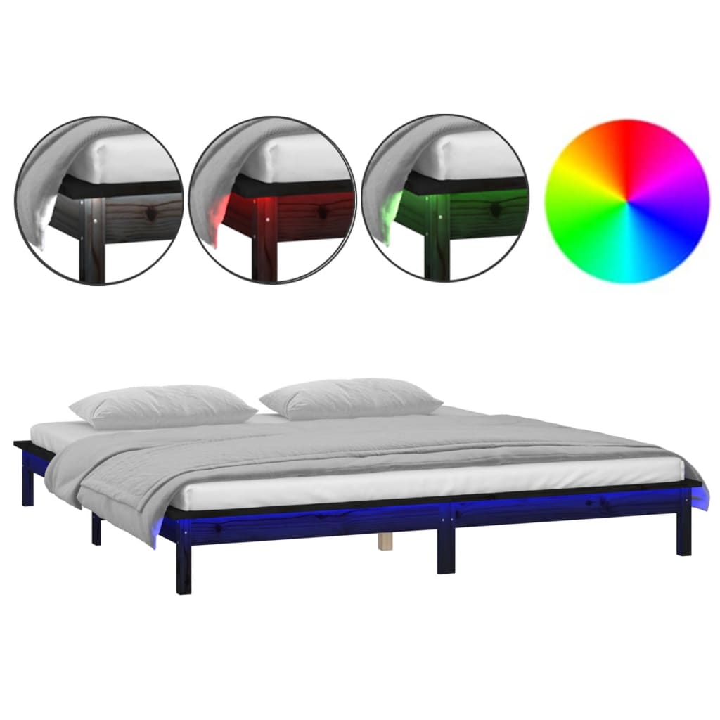 8720287135388_a_en_hd_1 vidaXL LED Bed Frame without Mattress Black 135x190 cm Solid Wood - Image 2