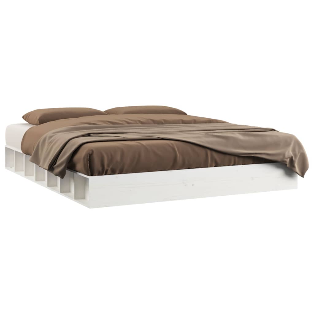 8720287135609_a_en_hd_1 vidaXL Bed Frame without Mattress White 150x200 cm Solid Wood - Image 2