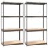 vidaXL 4-Layer Shelves 2 pcs Anthracite Steel and Engineered Wood - Image 2