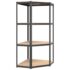 vidaXL 4-Layer Corner Shelf Anthracite Steel and Engineered Wood - Image 2