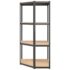 vidaXL 4-Layer Corner Shelf Anthracite Steel and Engineered Wood - Image 5