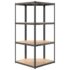 vidaXL 4-Layer Corner Shelf Anthracite Steel and Engineered Wood - Image 6