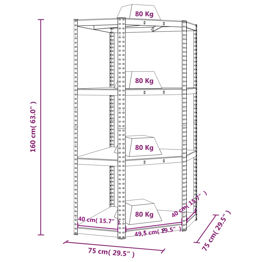 8720287138174_g_en_hd_7 vidaXL 4-Layer Corner Shelf Anthracite Steel and Engineered Wood - Image 9