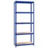 vidaXL 5-Layer Shelves 3 pcs Blue Steel and Engineered Wood - Image 4