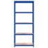 vidaXL 5-Layer Shelves 3 pcs Blue Steel and Engineered Wood - Image 5
