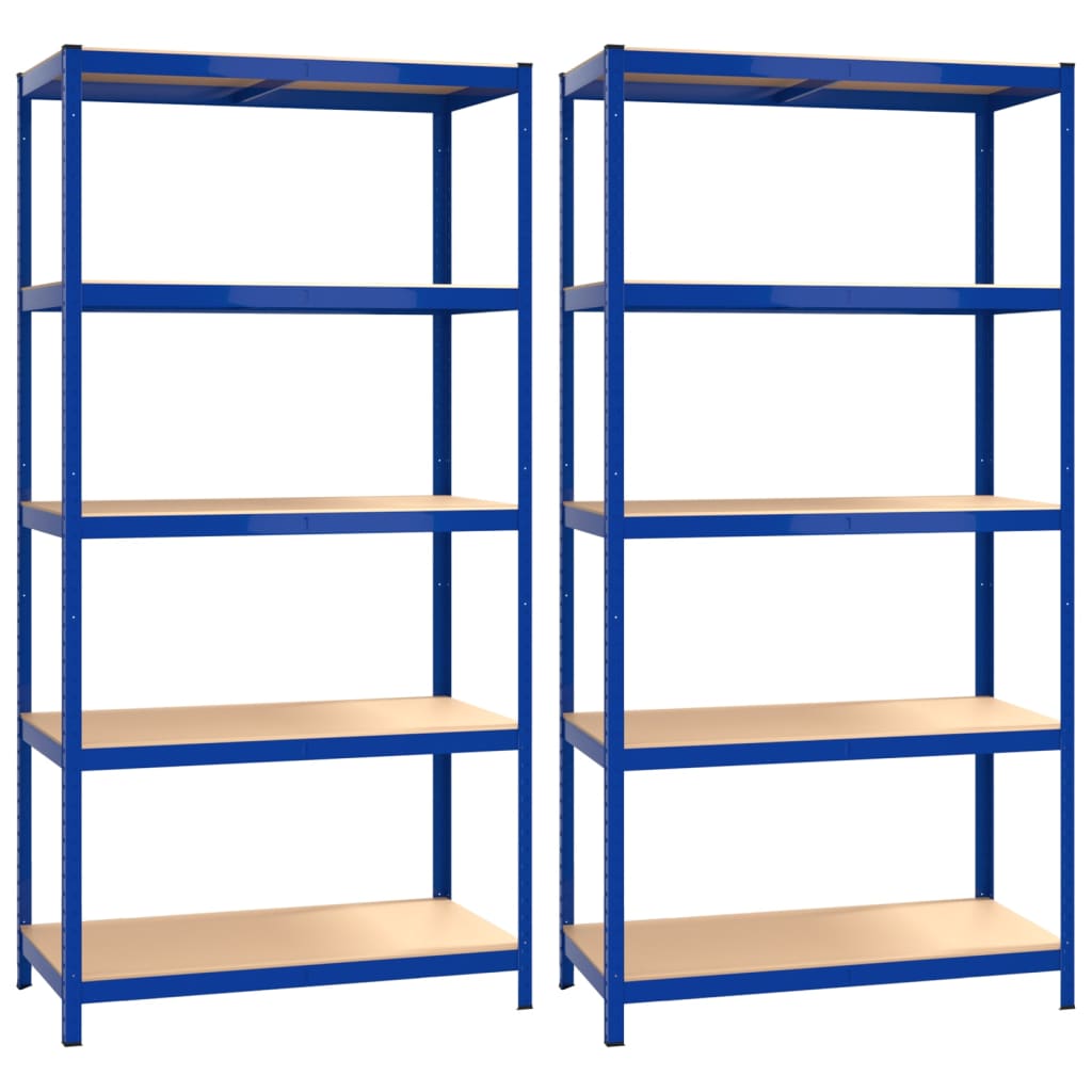 8720287138303_a_en_hd_1 vidaXL 5-Layer Shelves 2 pcs Blue Steel and Engineered Wood - Image 2