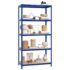 vidaXL 5-Layer Shelves 2 pcs Blue Steel and Engineered Wood - Image 3