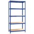vidaXL 5-Layer Shelves 2 pcs Blue Steel and Engineered Wood - Image 4
