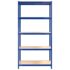 vidaXL 5-Layer Shelves 2 pcs Blue Steel and Engineered Wood - Image 5