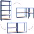 vidaXL 5-Layer Shelves 2 pcs Blue Steel and Engineered Wood - Image 9