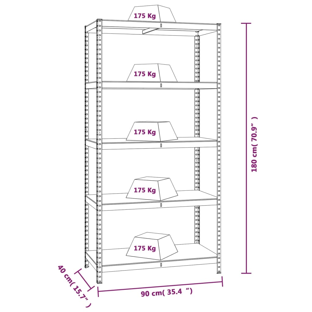 8720287138303_g_en_hd_8 vidaXL 5-Layer Shelves 2 pcs Blue Steel and Engineered Wood - Image 10