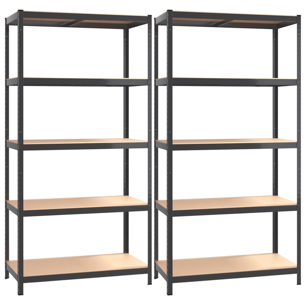8720287138327_a_en_hd_1 vidaXL 5-Layer Shelves 2 pcs Anthracite Steel and Engineered Wood - Image 2