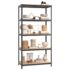 vidaXL 5-Layer Shelves 2 pcs Anthracite Steel and Engineered Wood - Image 3