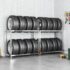 vidaXL 2-Layer Tire Racks 2 pcs Silver 110x40x110 cm Steel
