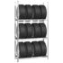 vidaXL 3-Layer Tire Racks 2 pcs Silver 110x40x200 cm Steel - Image 3