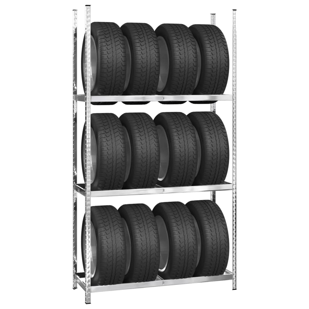 8720287138600_g_en_hd_1 vidaXL 3-Layer Tire Racks 2 pcs Silver 110x40x200 cm Steel - Image 3
